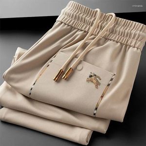 Calças masculinas primavera outono luxo casual jogging sweatpants moda calças soltas de alta qualidade negócios streetwear