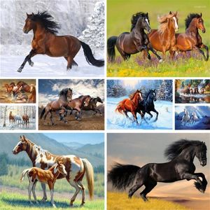 Dipinti Animali Cavallo Dipingi fai da te con i numeri Kit completo Colori acrilici 40 50 Dipinto su tela Decorazioni per la casa per adulti Disegno Arte della parete