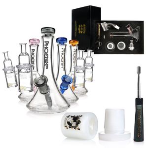 Set per fumatori in vetro Confezione regalo da 7 pezzi Bong in vetro Tubi per l'acqua con becher Con barattolo di stoccaggio Banger al quarzo Accessori Bong per fumo Set Dab Rig