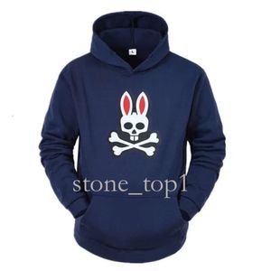 Felpa con cappuccio Physcho Bunny Coniglio Scheletro Psyco Bunny Lettera Stampa Felpa con cappuccio Autunno Inverno Streetwear Uomo Sport Felpa con coniglietto psicologico Top Harajuku Pullover 868