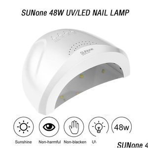 Nageltorkar SNE 48W UV LED -lampa för naglar Professionell gelpolsk torkning med 4 växel timer smart torktumlare manikyrutrustning verktyg släpp dhceb