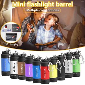 Ficklampor facklor mini-torch 0,3w 25lum USB laddningsbar LED-fackla natt ficklampa nyckelring ljus lampa vattentät