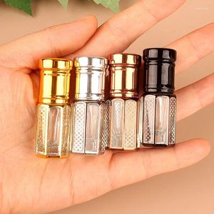 Bottiglie di stoccaggio 1PC 3ml Oro Argento Roll On Bottiglia di vetro 6ml 12ml Piccolo contenitore per olio essenziale di profumo a rullo Vuoto riutilizzabile