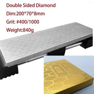 Other Knife Accessories Double Sided Diamond Sharpening Stone 400 1000 Grit Kitchen Tools Blade Fine Coarse Whetstone Sharpener Holder