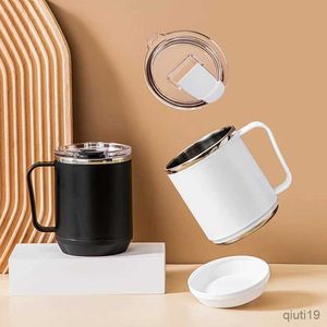 Thermos Tazza da caffè in acciaio inossidabile da 460 ml Tazza isolante con manico Tazza da acqua portatile Tazza da latte a doppio strato per tazza termica da ufficio domestico