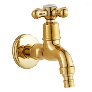 Küchenarmaturen, Einzel-Kaltwasserhahn, Wandmontage, für den Außenbereich, Garten, Waschmaschine, Badewanne, Wasserhahn, Chrom-Gold –