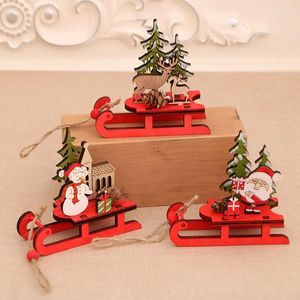 Christmas Decorations Xmas Wooden Pendants Wood Craft Tree Gifts Kid Toys Home DIY Year 2024