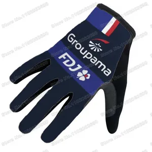 Cycling Gloves 2024 Blue Team FDJ Winter Gel Full Finger Bicycle Jerseys Men Road Bike Glove MTB Gant De Cyclisme Maillot