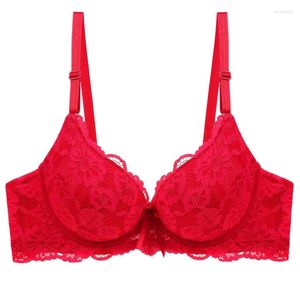 BHs Sexy Spitze Damen Push Up BH Plus Größe ABC Cup Große Dame Dessous Bralette Blume Reine Büstenhalter Stickerei Unterwäsche