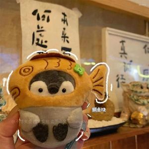 Keychains Cartoon Penguin Doll Women Cute Plush Keyring For Girls Gifts Creative Taiyaki Design Car Wholesale