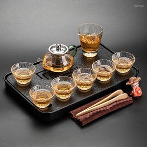 Teegeschirr-Sets, schwarze Keramik, trockene Blasenplatte, Wujin-Stein, Teetisch, Keramik, Einfachheit, kleiner Wasserspeicher, japanisches Set für den Haushalt