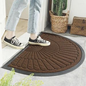 Carpets Vintage Semicircle Entrance Door Mat Wrinkle-Resistant Wear-resistant Front Mats Ourdoor Shoe Bottom Soil Scraper Doormat