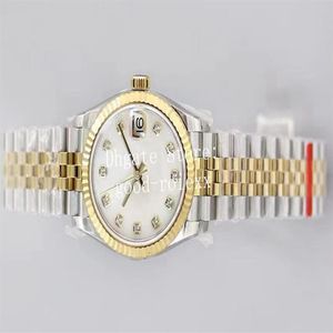 Orologi da donna in madreperla da 31 mm Orologio automatico da donna in oro giallo Cal 2688 Movimento Eta Orologio Bracciale Jubilee Diamond EWF La2297