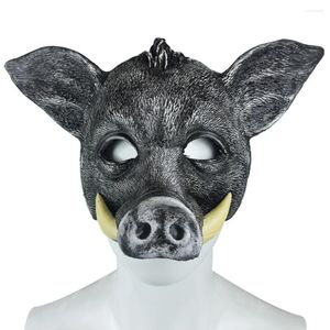 Articoli per feste Schiuma PU Faccia di maiale Maschere di cinghiale Testa di cosplay di animali 3D Gioco di ruolo sexy Accessori per costumi di Halloween Puntelli