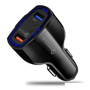 Зарядные устройства для планшета 3 в 1 USB C Car Charger быстро зарядка тип QC 3.0 PD USB-C 7A Адаптер телефона для 13 12 11 Pro Max X 8 7 Plus и S2 OTJ5E