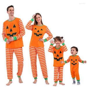 Women's Sleepwear Happy Halloween Pjs Party Family Matching Pajamas Set Mother Father Kids Suit Baby Rompers Casual Loose Pyjamas