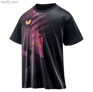 メンズTシャツ新しいクイック乾燥卓球男性Tシャツ印刷付きバドミントンユニフォームボーイズスーツラペル女性Tシャツ6xl Q240201