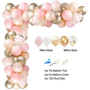 Party Decoration White Chrome Gold 1st Birthday Balloon Garland Arch Kit Latex Balloons Set Wedding Bridal Baby Shower Kids Decor