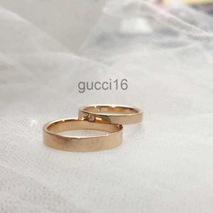 Anéis de banda jóias diamante t assinatura bordado único vácuo galvanizado 18k rosa anel de ouro par casal rede vermelho mesmo 4ztc 3qt2