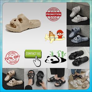 Designer Casual Platform Skeleton Head Funny One word Slippers Woman Light weight wear resistant breathable Leather rubber soft soles sandals Flat