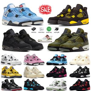 Najwyższej jakości Jumpman 4 Buty koszykówki Czarny kot 4S Jorden4s Women Mens Seafoam Sail Pine Zielony rok Dragon Hoded Yellow Red Thunder University Blue Sneakers