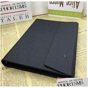 Notepads Luxury Black Harder Envelope Design Notepads Rightmending Handmade Leather A5 Size Diary Binder Notebooks with 100 ورقة Dhaxt فضفاضة