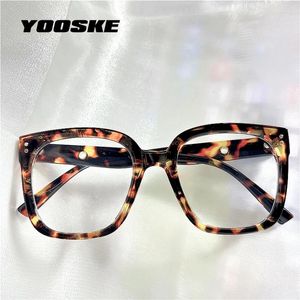 Sunglasses YOOSKE Anti Blue Light Glasses Frames Women Men Vintage Oversized Square Optical Eyeglasses Brand Computer Eyewear Myopia Frame