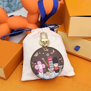 Keychains Lanyards Luxury Designer Keychain Brand Round Key Chain Men Car Keyring Women Buckle Keychains Bags Pendant Exquisite Gift With Box And Dust bag Q240201