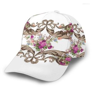 Bola bonés noisydesigns unisex moda boné de beisebol luxo padrão floral mulheres sol para preto branco meninas festa verão viseira feminino