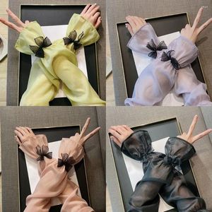 Knee Pads Summer Long Fingerless Gloves Women Sun Protection Sleeves Lady Thin Lace Mesh Arm Sleeve Sunscreen Breathable Mittens