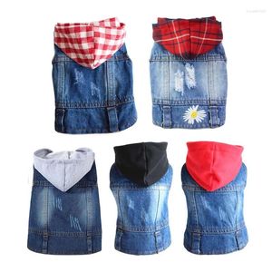 Cão vestuário moda designer roupas para pomeranians denim jaqueta hoodies chihuahua cowboy pet casaco XS-XXL filhote de cachorro gato roupas