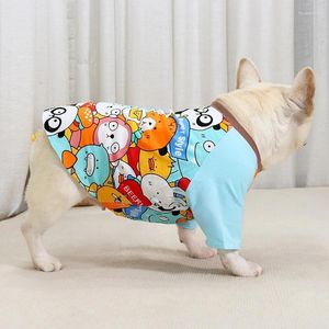 Dog Apparel Puppy Clothes Spring Summer For Fat Short Body Outfits Cartoon Cotton Bulldog Pug Corgi French Clothing