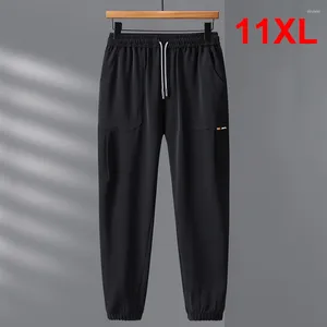 Herrbyxor plus storlek 10xl 11xl män fast färg jogger manlig mode casual track elastiska midja byxor stora