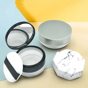 Storage Bottles Powder Box Cosmetic Container Travel Empty Refillable Jar Pot Loose Face Sifter Case With Mirror 10g 20g