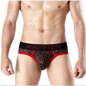 Mutande Biancheria Intima Sexy Stampato Leopardo Slip Da Uomo Bugle Pouch Cuecas Bikini Slip Homme Mutandine Gay Ropa Interior Para Hombre