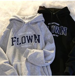 Women's Hoodies Flown Letter Printed Men/women Casual Fashion Hooded Shirt Long Sleeves Pullover Sweatshirts Oversized Unisex Clothing
