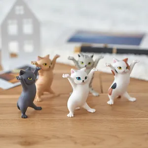 Decorative Figurines Funny Cat Pen Holder Hold Everything Earphone Bracket Home Decor Festival Decoration Charming Kitty Miniatures