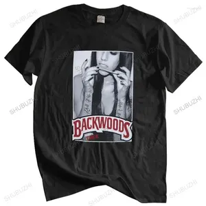 Men's T Shirts Tshirt Men Cotton Tops Backwoods Blunt Weed Us Screen Printed T-Shirts Design Tees Black Shirt Euro Size