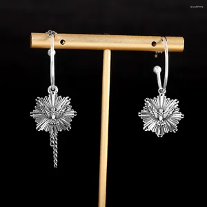 Dangle Earrings S925 Silver Careved Personality Eagle Vintage Men and Women Drop