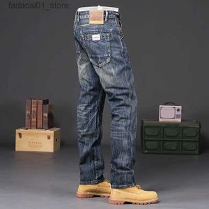 Herren Jeans Hose Vintage Washed Straight Jeans für Männer Arbeitskleidung Männliche Cowboyhose mit Taschen Plus Size Ästhetisch Günstig Retro Klassisch Q240202