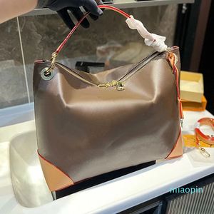 Stor kapacitet shoppingväska designer tygväska duk handväska avtagbar rem kohud äkta läderpåse högkvalitativ axelväska