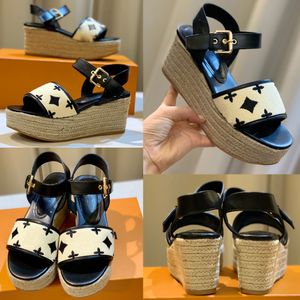 Styrbord kilsandal 1ABPFR märke sandaler klackar sandal modell lätt slitage tack sin chunky plattform naturliga flätade rep som inspirerades klassisk espadrille häl