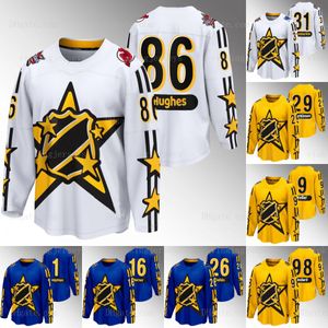 Jack Hughes 2024 All Star Maglie Bedard Jeremy Swayman Psatrnak Auston Matthews Robert Thomas Aho Nick Suzuki Nathan Kinnon Connor Mcdavid Forsberg