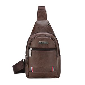 Casual Waist Bags New Men's Bag Pu Men's Chest Bag Trendy Crossbody Bag Solid Color Chest Backpack