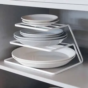 Stoccaggio da cucina Scarico in ferro Rack 3 livelli Piatti di diverse dimensioni Ciotola Tazza Piatti separati Supporto per tenere