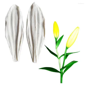 Bakning Mögel Lily Leaf Petal Veiner Silicone Mold Fondant Flowers Cake Decorating Chocolate Gumpaste Sugarcraft Clay Cold Porcelain M2490