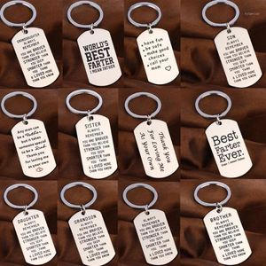 Keychains Family Love Keychain Son Daughter Sister Brother Mom Fathers Key Chain Gifts Stainless Steel Keyring Dad Mothers Friend 245j