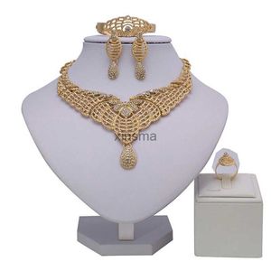 Girocolli Scelta Set di gioielli da donna Personalità esagerata Collana placcata oro 18k Set di gioielli da sposa africani di alta qualità YQ240201