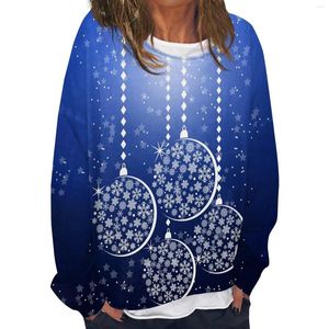 Women's Hoodies Retro Merry Christmas Sweatshirt Cute Xmas Sweater Women Holiday Shirt Female Long Sleeve Casual Sweatshirts Patchwork Tops