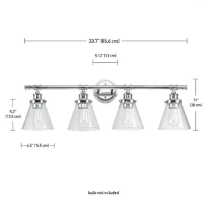 Люстры Parker 4-Light Chrome Vanity Light с прозрачными стеклянными плафонами 51446